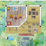 Gartenhaus mit überdachter Terrasse einrichten planen und gestalten